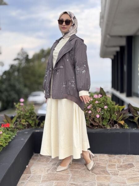 Ghisa Nakış Ve Payet İşlemeli Kapüşonlu Ceket 3197