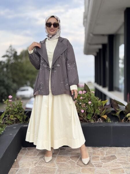 Ghisa Nakış Ve Payet İşlemeli Kapüşonlu Ceket 3197