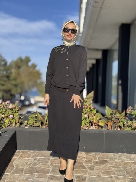 Ghisa Gold Nakış ve Düğme Detaylı Hırka 3290