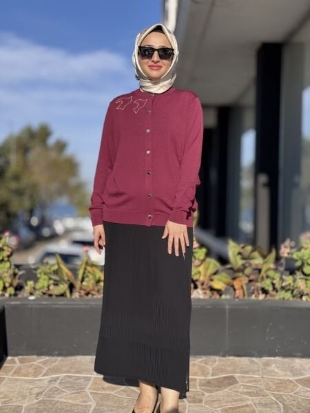 Ghisa Gold Nakış ve Düğme Detaylı Hırka 3290