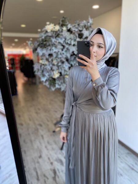 Almarwah Kraşlı Gögüs Kapak Detaylı Elbise 303821