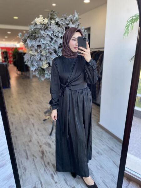 Almarwah Kraşlı Gögüs Kapak Detaylı Elbise 303821