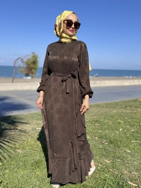 Misswhence Dantel Detaylı Cupra İpek Elbise 38806